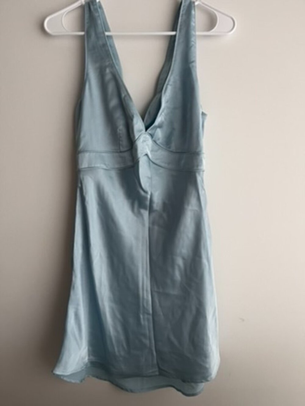 ABERCROMBIE & FITCH V-NECK SLEEVELESS SATIN MINI PARTY DRESS SZ SM TALL 💫NWT💫